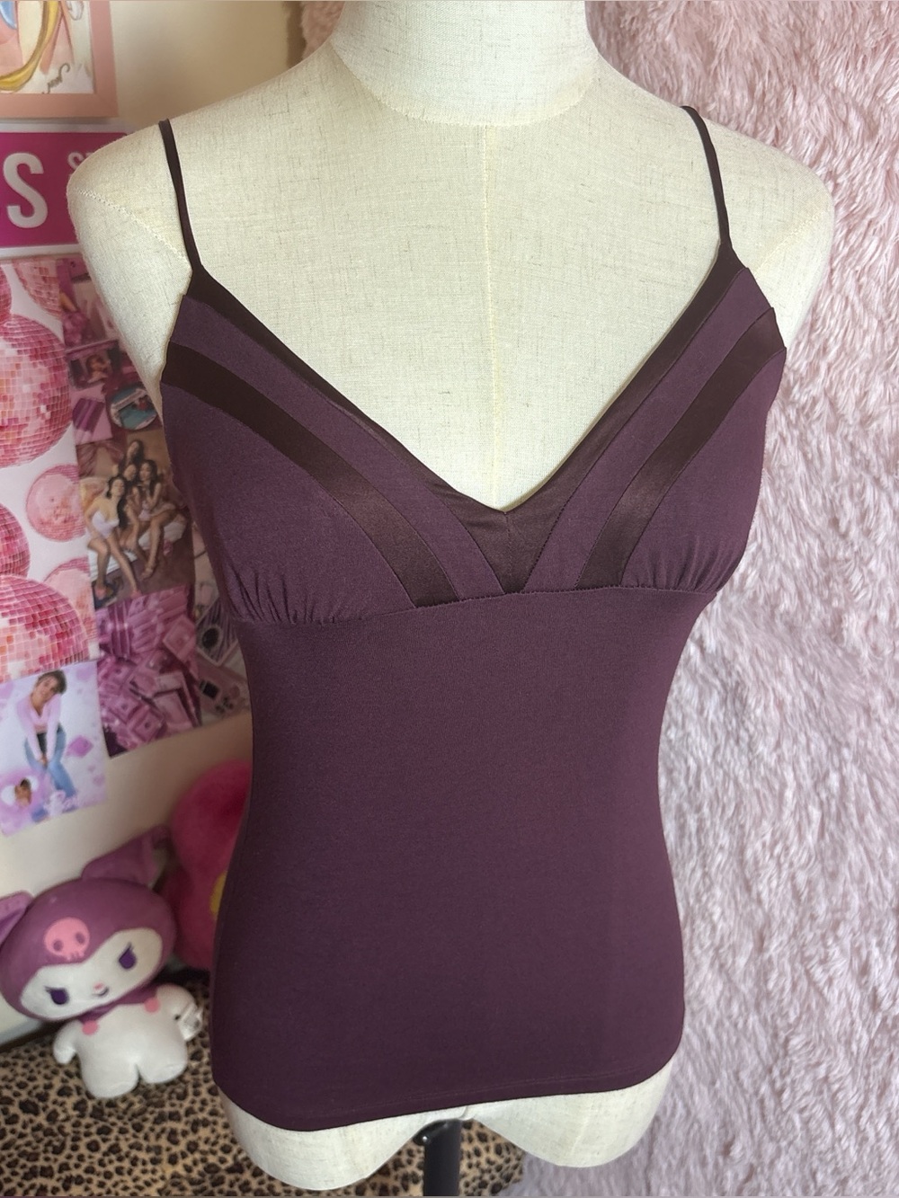 Y2K Bebe purple cami top made in USA